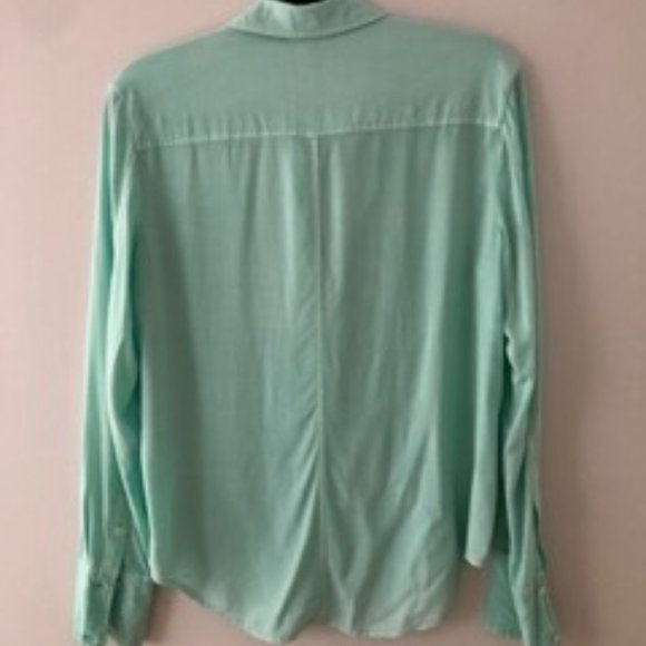 James Perse Seafoam Button-down Blouse - Picture 2 of 5